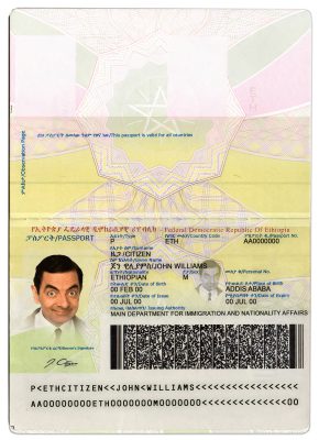 Authentic Ethiopia PSD Passport Template
