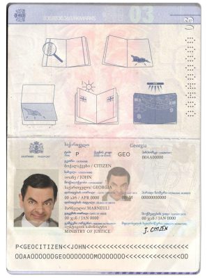 Authentic Georgia PSD Passport Template