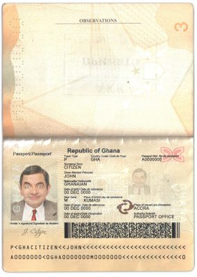 Authentic Ghana PSD Passport Template