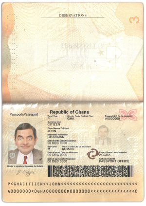 Authentic Ghana PSD Passport Template