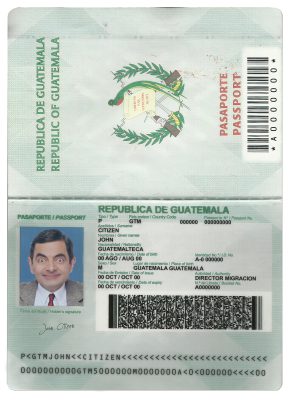 Authentic Guatemala PSD Passport Template