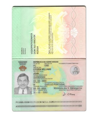 Authentic Guinea-Bissau PSD Passport Template