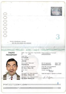 Authentic Haiti PSD Passport Template
