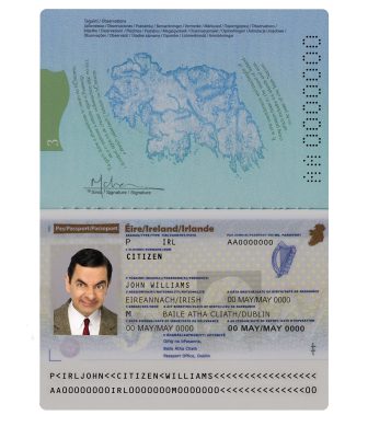 Authentic Ireland PSD Passport Template