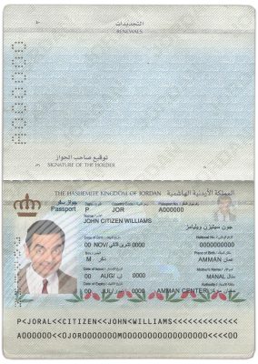 Authentic Jordan PSD Passport Template