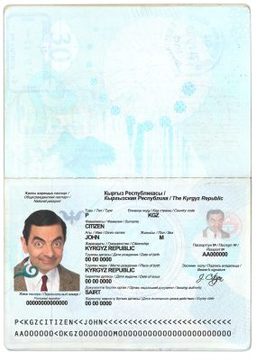Authentic Kyrgyzstan PSD Passport Template