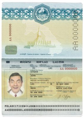 Authentic Laos PSD Passport Template