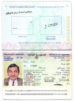 Authentic Lebanon PSD Passport Template