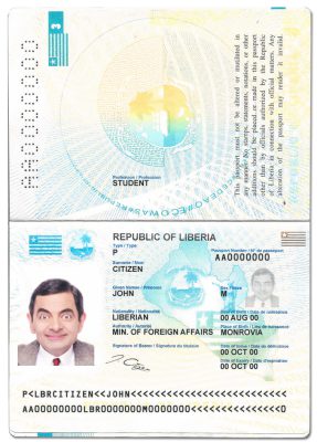 Authentic Liberia PSD Passport Template