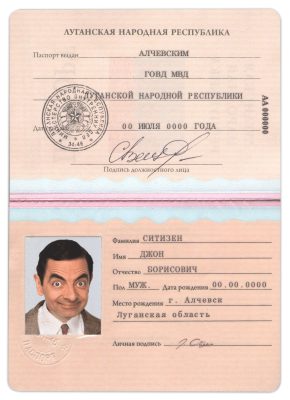 Authentic Luhansk (Луганск) People’s Republic PSD Passport Template