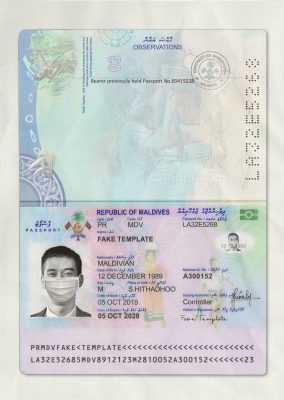 Authentic Maldives PSD Passport Template