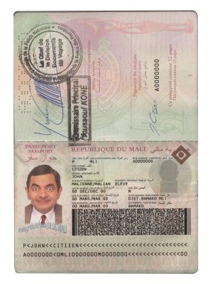 Authentic Mali PSD Passport Template