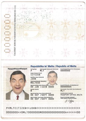Authentic Malta PSD Passport Template