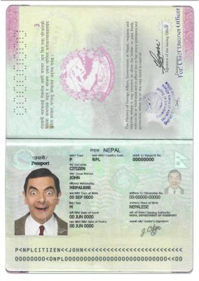 Authentic Nepal PSD Passport Template