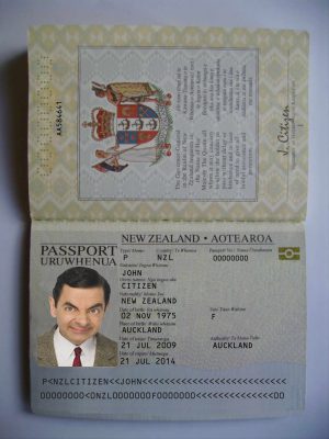 Authentic New Zealand PSD Passport Template (2005-2009, photo look)