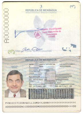 Authentic Nicaragua PSD Passport Template