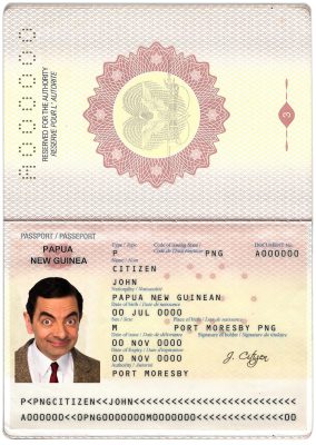 Authentic Papua New Guinea PSD Passport Template