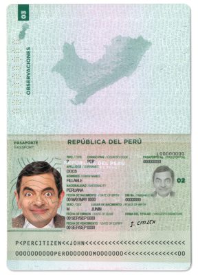 Authentic Peru PSD Passport Template