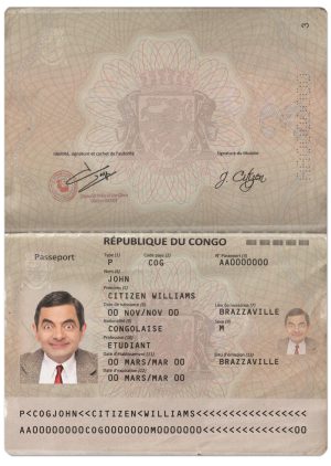 Authentic Republic of the Congo PSD Passport Template (2014 – present)