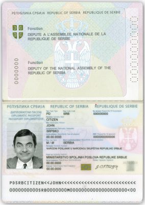 Authentic Serbia Democratic PSD Passport Template