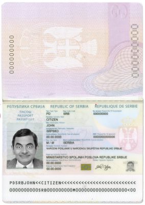 Authentic Serbia PSD Passport Template (2016 – present)