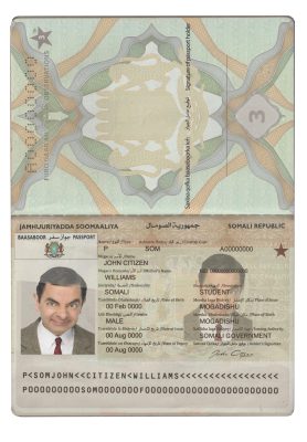 Authentic Somalia (Soomaaliya) PSD Passport Template
