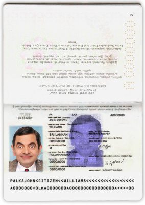 Authentic Sri Lanka PSD Passport Template