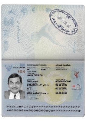 Authentic Sudan PSD Passport Template