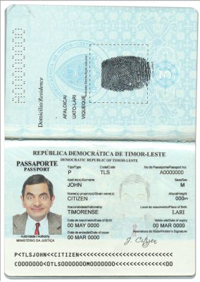 Authentic Timor-Leste PSD Passport Template