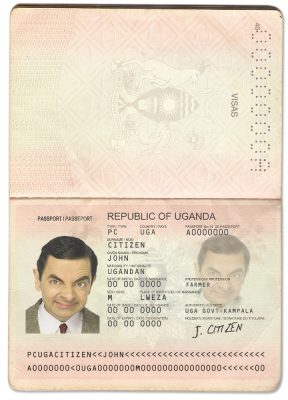 Authentic Ugand PSD Passport Template