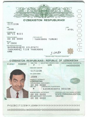 Authentic Uzbekistan PSD Passport Template