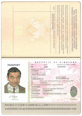 Authentic Zimbabwe PSD Passport Template