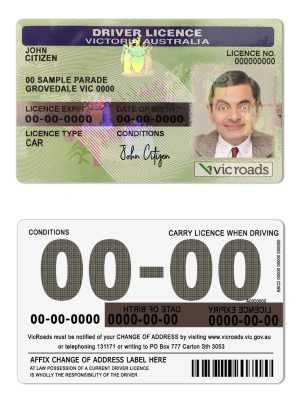 Fake Australia Victoria state Driver License Template