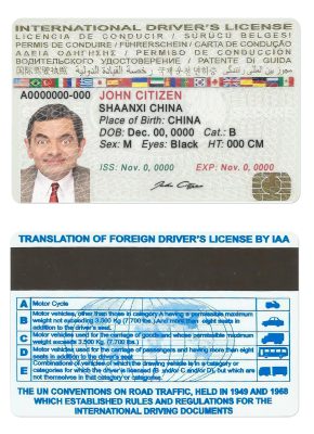 Fake International Driver License Template