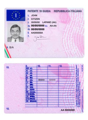 Fake Italy Driver License Template