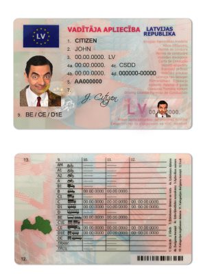 Fake Latvia Driver License Template