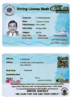 Fake Pakistan Sindh province Driver License Template