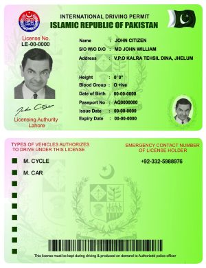 Pakistan Editable Templates 2 Fake Pakistan international Driver License Template