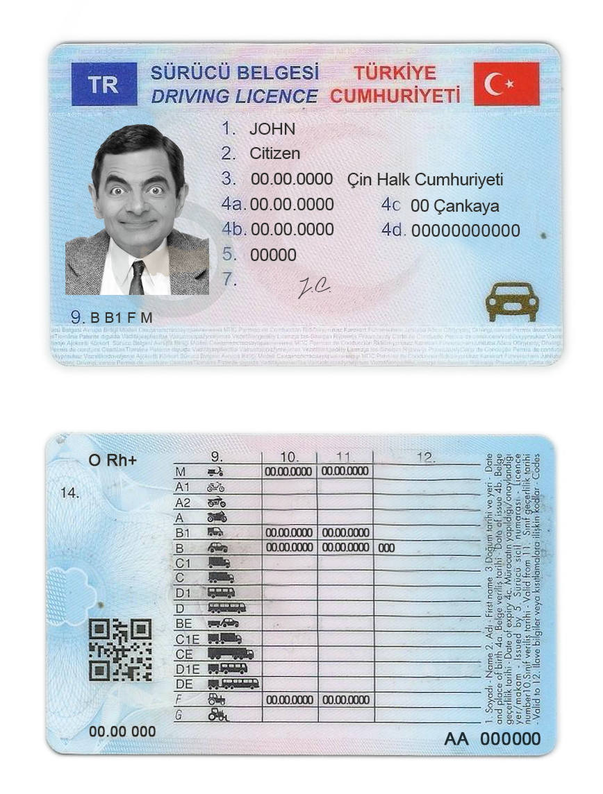 Fake Turkey Driver License Template | PSD Layer-Based