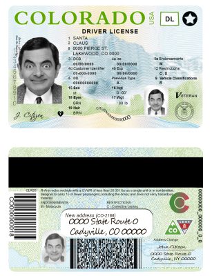 Fake USA Colorado Driver License Template