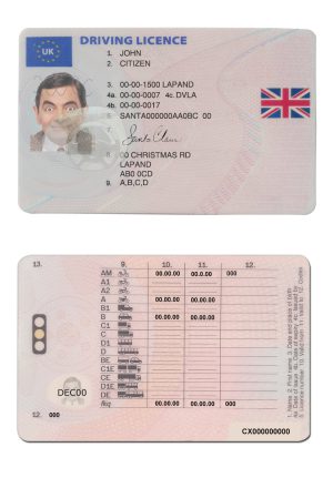 England Editable Templates 4 Fake United Kingdom Driver License Template (January 2021 – December 2021) | PSD Layer-Based