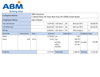 USA facility services company employee sheet template in Word and PDF format