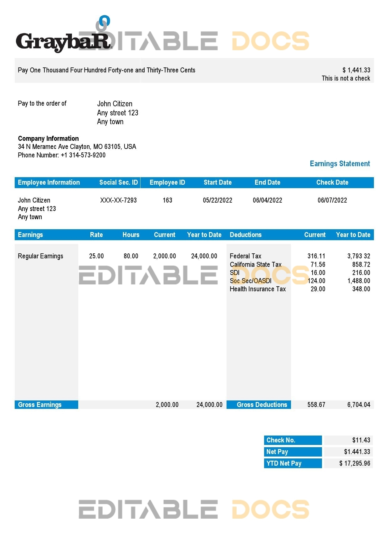 USA equipment employee sheet template in Word and PDF format