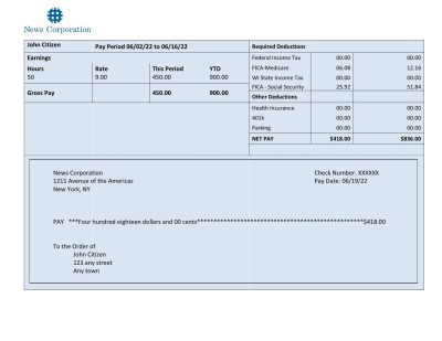 USA media company employee sheet template in Word and PDF format
