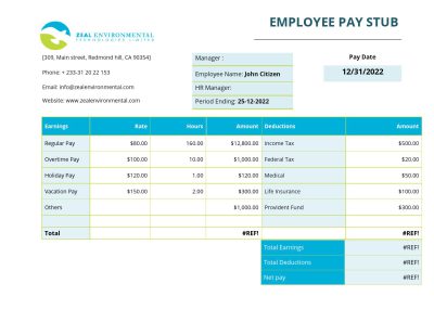 USA Texas commercial cleaning company earnings statement template in Word and PDF format