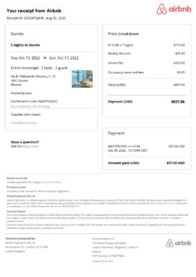 Editable Albania Hotel Booking Form Template | Fillable PDF