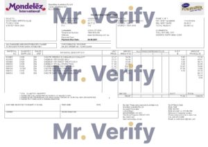 High-Quality Australia Mondelez Holdings Pty Ltd Invoice Template PDF | Fully Editable