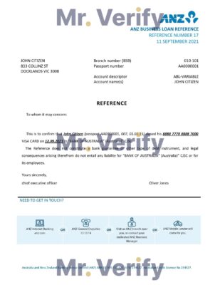 Download Australia ANZ Bank Reference Letter Templates | Editable Word