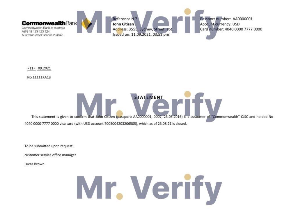 Download Australia Commonwealth Bank Reference Letter Templates | Editable Word