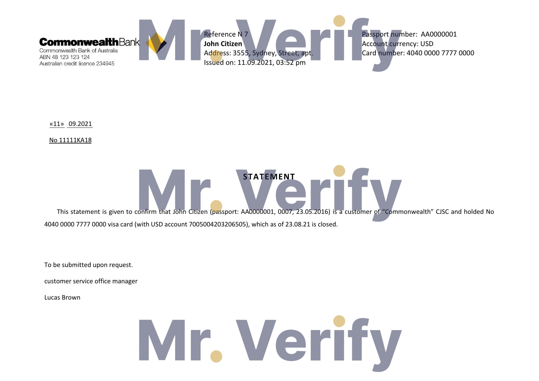 Download Australia Commonwealth Bank Reference Letter Templates | Editable Word